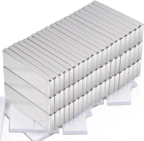 60 pezzi di magneti forti 30x10x3mm magneti forti rettangolari, magneti adesivi forti magneti di terra rara, magneti di neodimio magneti adesivi extra forti per frigorifero, cucina, ufficio