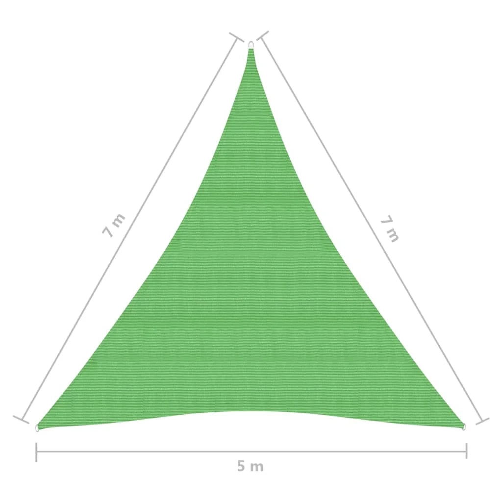 Vela ombreggiante 160 g/m² verde chiaro 5 x 7 x 7 m HDPE 02_0009400