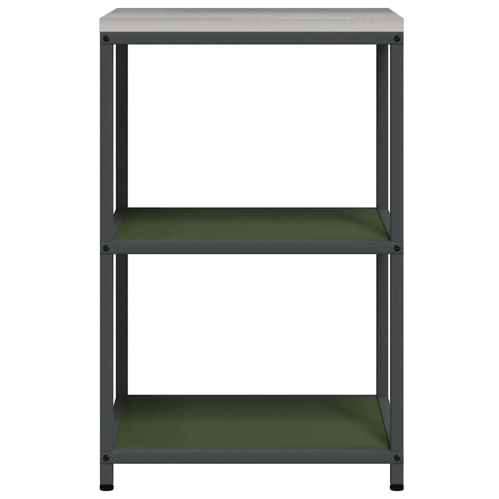 vidaXL Mensola per il deposito in cucina Verde oliva Acciaio