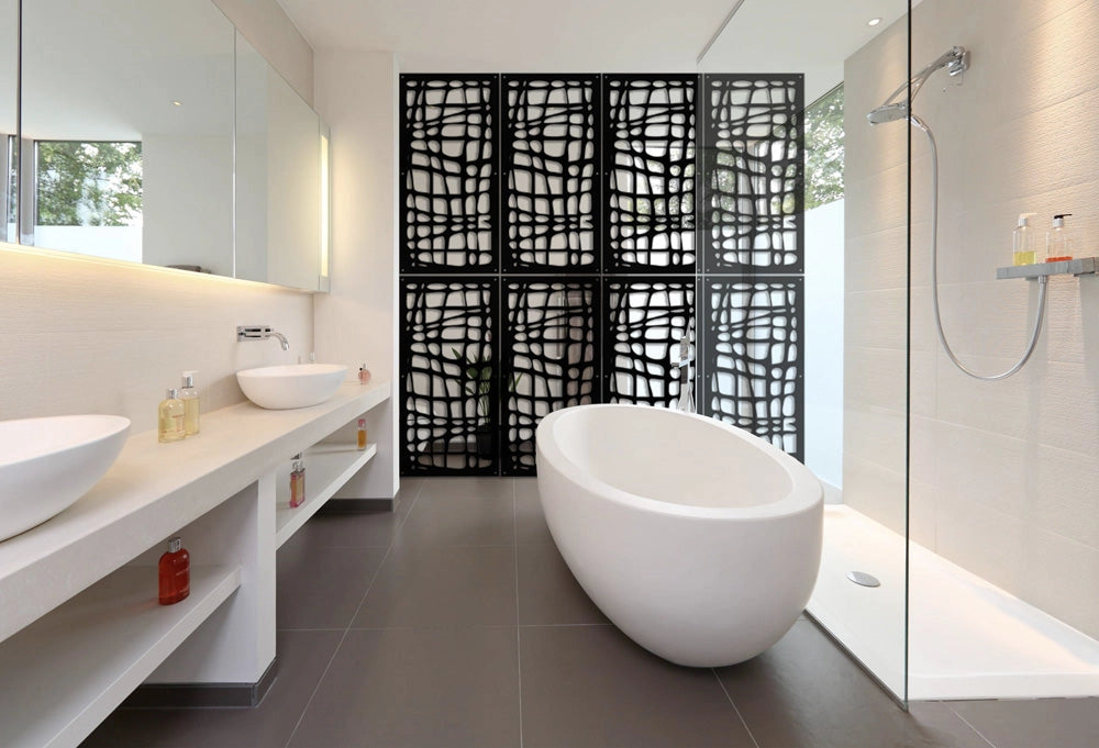 ABSTRACT - Pannello in PVC traforato - Parasole Colore: nero, Misura: 73x148 cm
