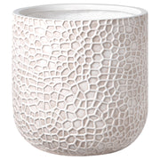 Fioriera Beige chiaro Fioriera rotonda in fibra di argilla per uso interno ed esterno 43 x 43 x 42 cm Decorativa Design moderno Soggiorno Giardino
