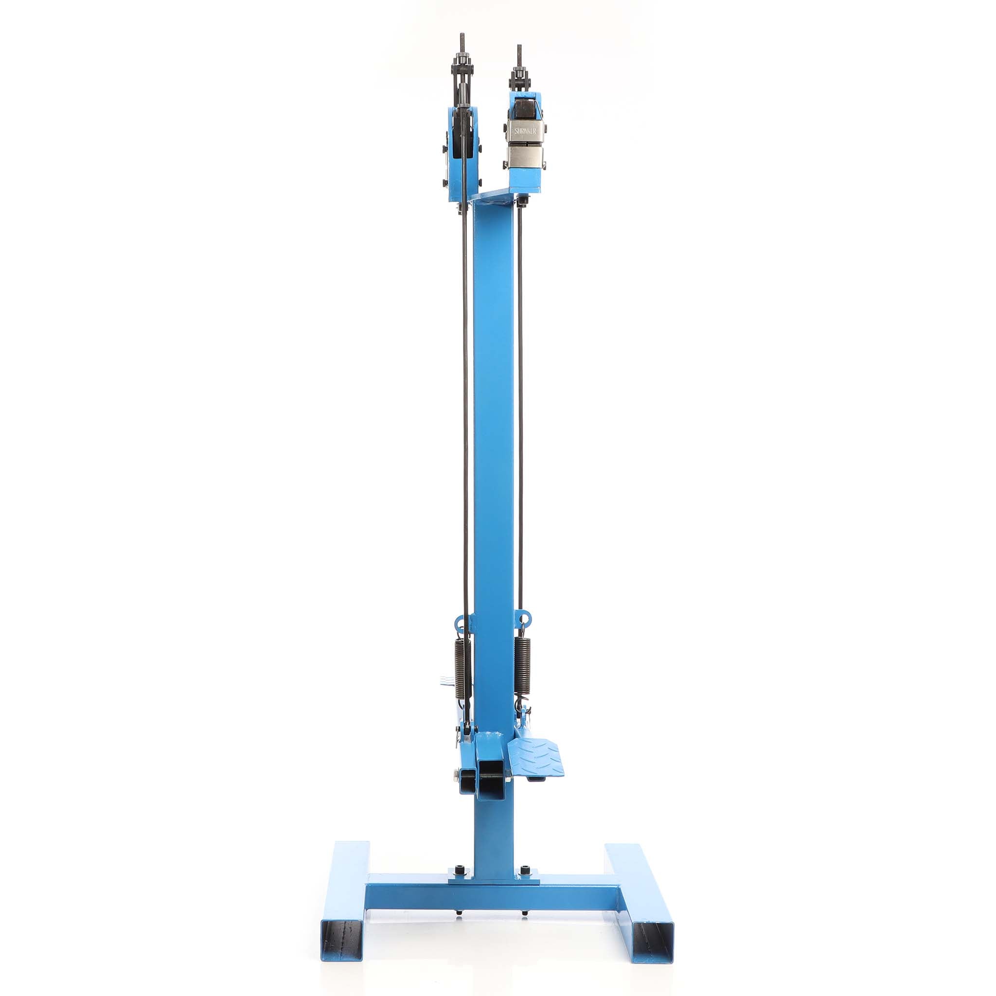 Macchina per ricalcatura e stiramento lamiere SS-18FD con supporto, 2 teste e leva a pedale