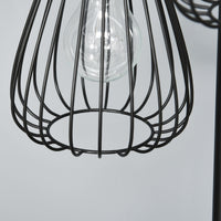 Lampada da Terra con Paralumi E27 in Metallo Nero