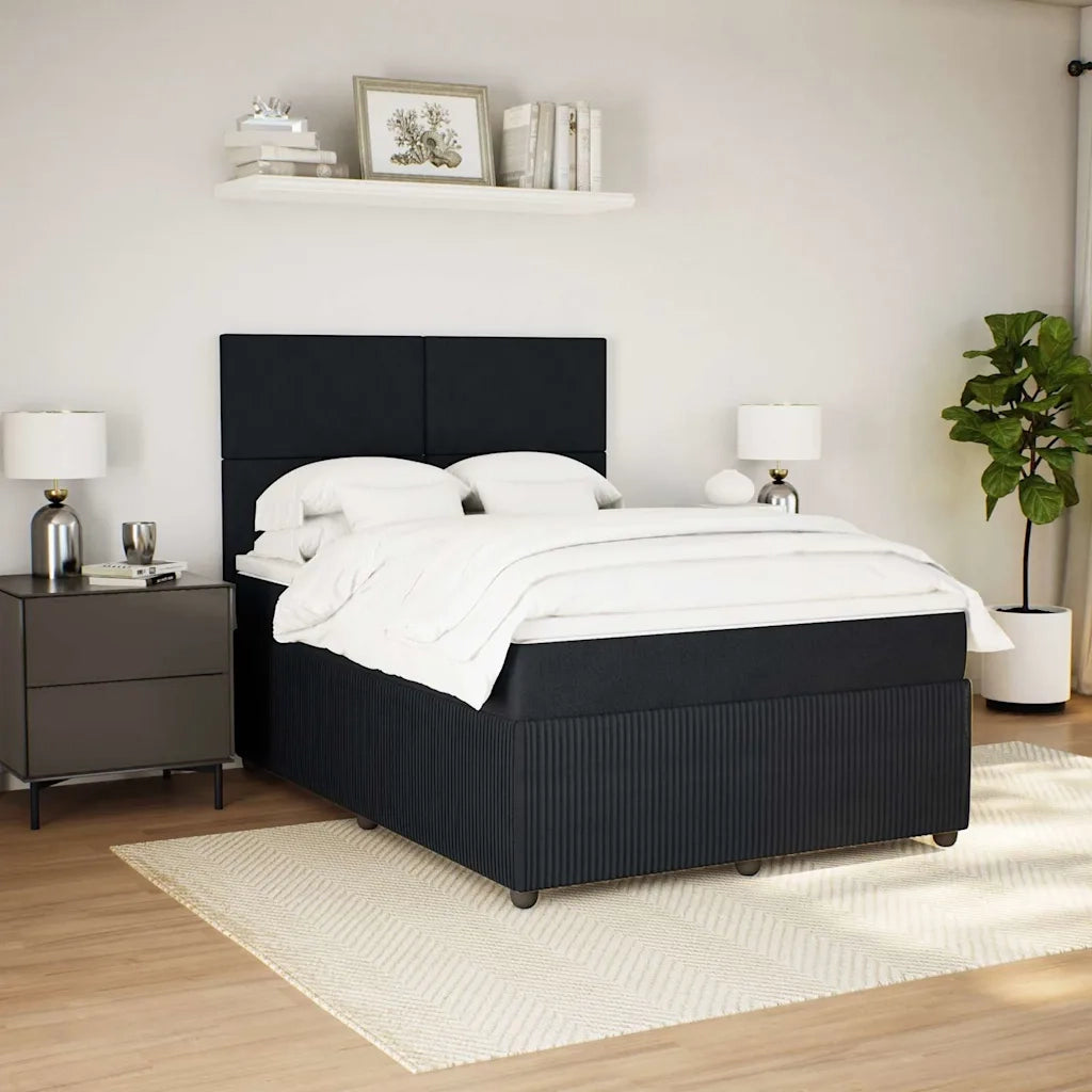 Giroletto a Molle con Materasso Nero 140x200 cm in Velluto 3294654