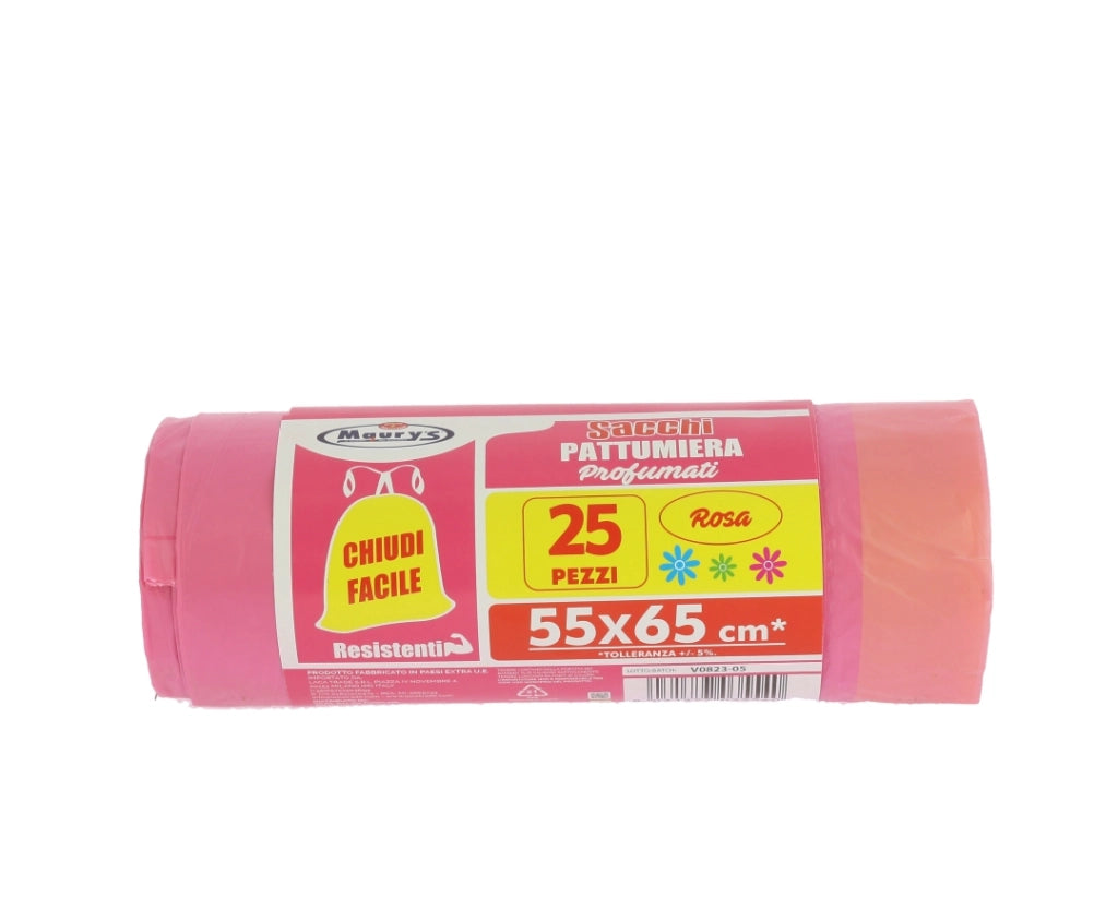 MAURY'S SACCHI PATTUMIERA 55X65 DA 25PZ CHIUSURA FACILE ALLA ROSA