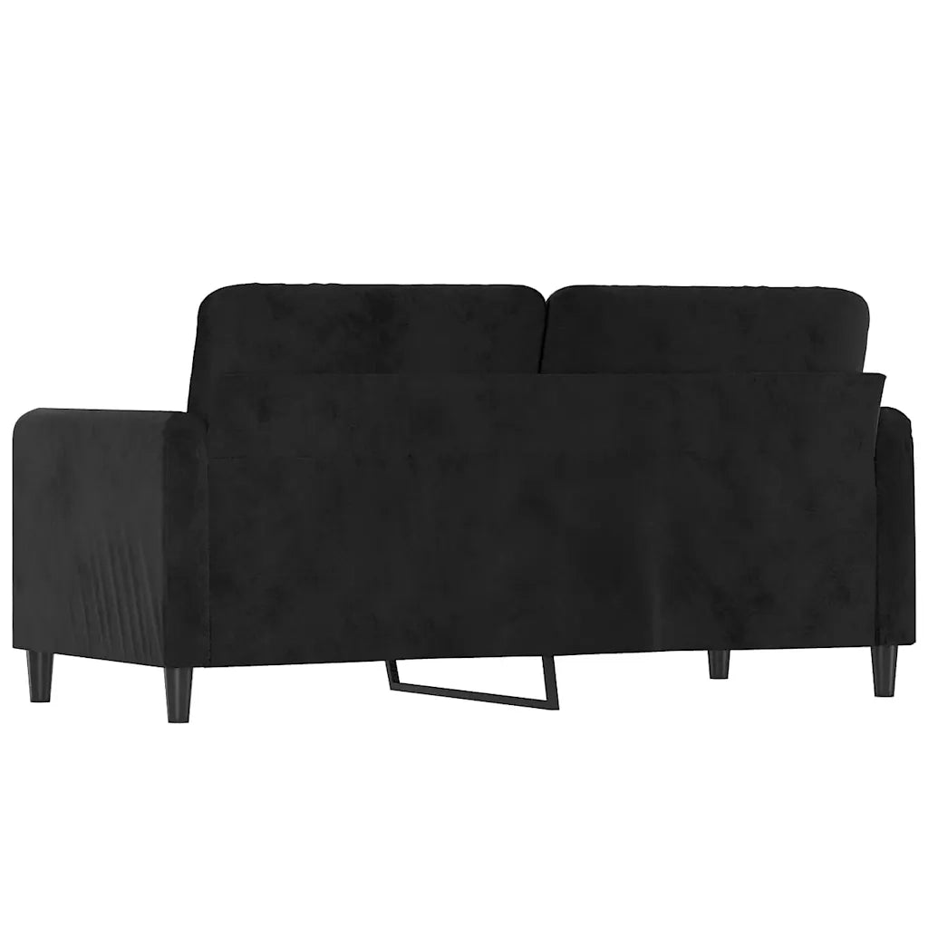 Divano | Divano da soggiorno | Sofa a 2 Posti Nero 140 cm in Velluto