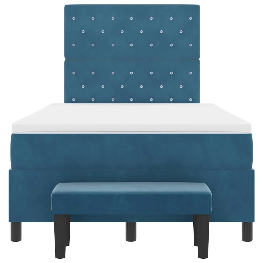Letto a molle con materasso Blu scuro 120 x 190 cm Velluto 3344436