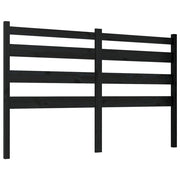 Testiera | Testata per Letto Nera 146x4x100 cm in Legno Massello di Pino