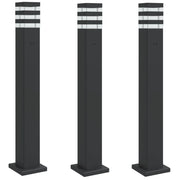 Lampade da terra per esterni con presa elettrica 3 pezzi 80 cm alluminio nero 02_0042571