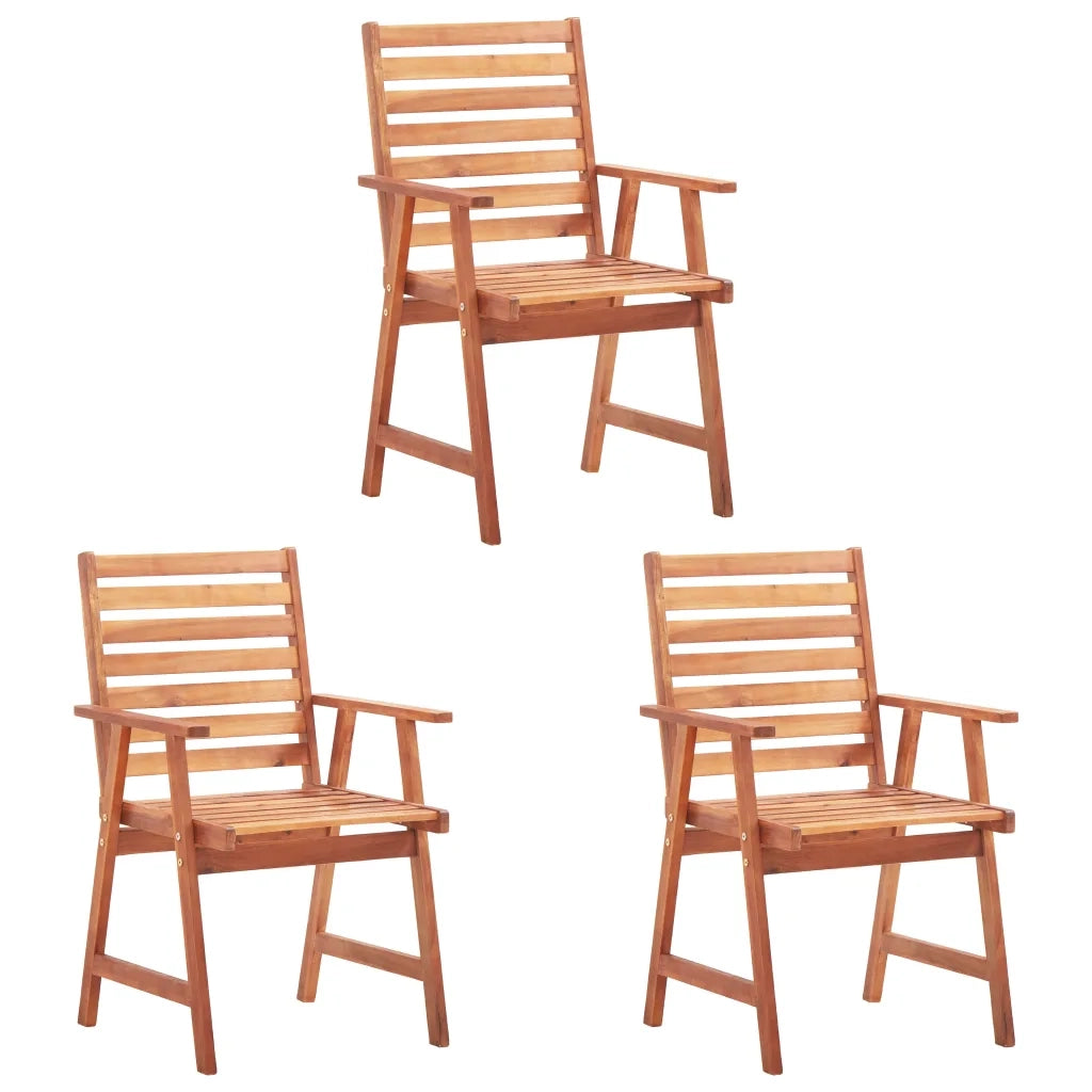 Sedie da Pranzo da Esterni con Cuscini 3 pz Massello di Acacia cod mxl 8118