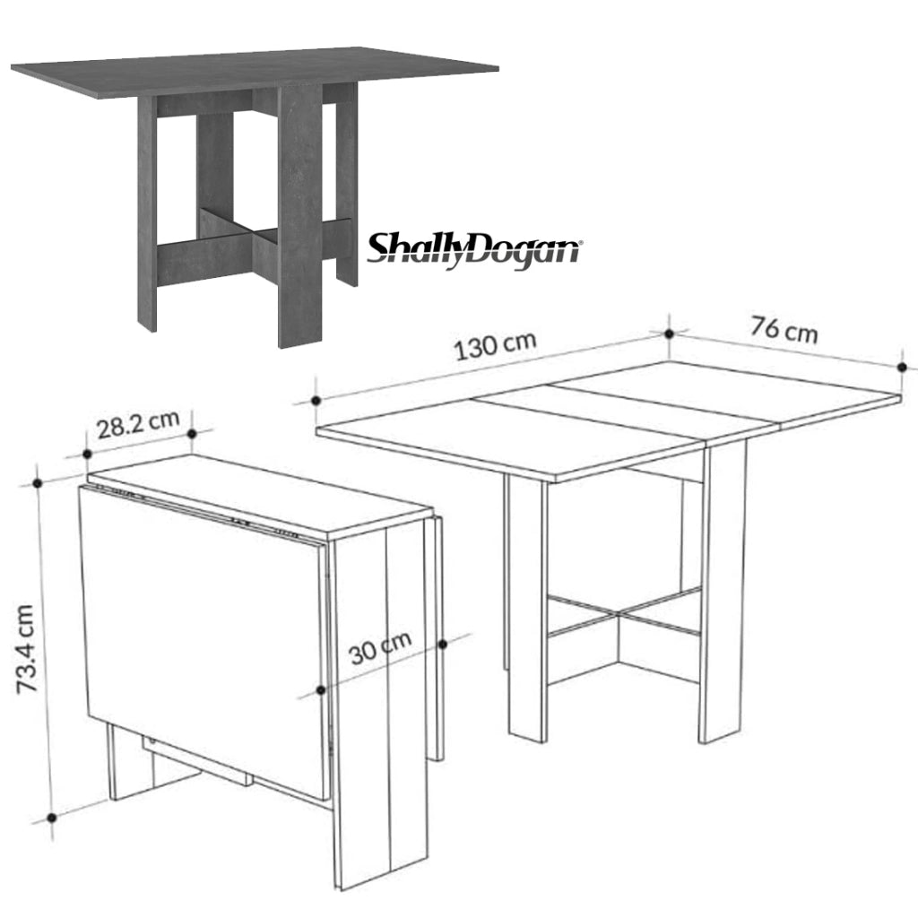 Tavolo consolle allungabile Artemio 30-130x76 cm Salvaspazio Legno Grigio Retro