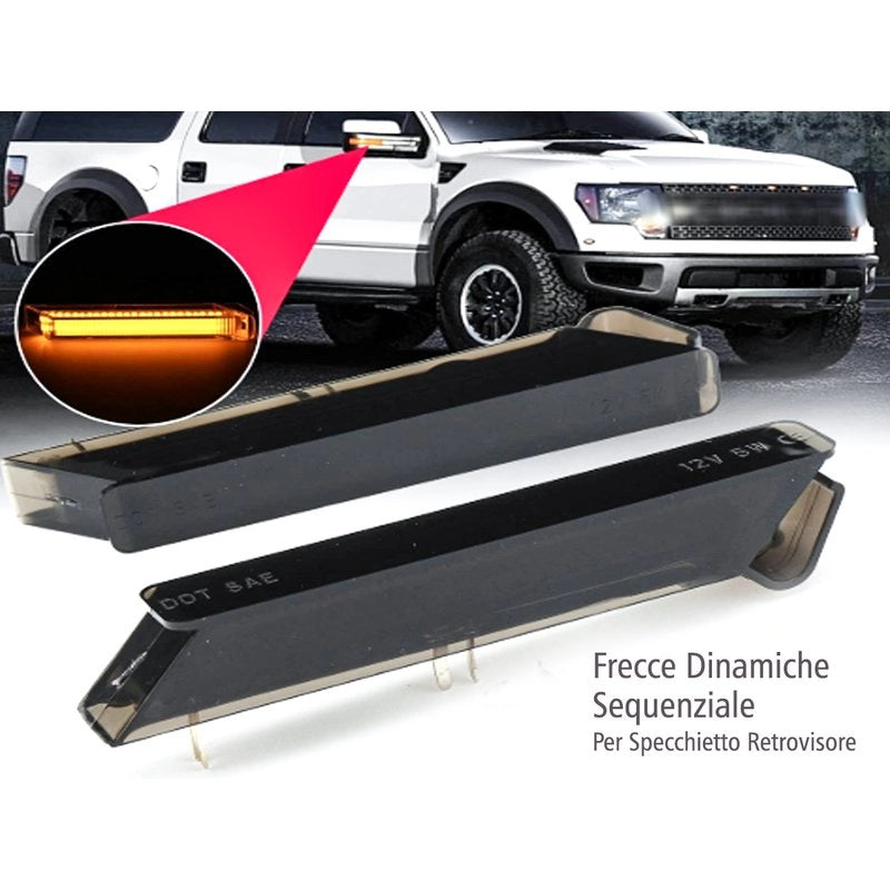 Kit Freccia Laterale a Led Freccia Dinamica Frontale Lente Fume Ford F150 Raptor Expedition Lincoln  Mark LT OEM 4L3Z13B374AA 4L3Z13B375AA
