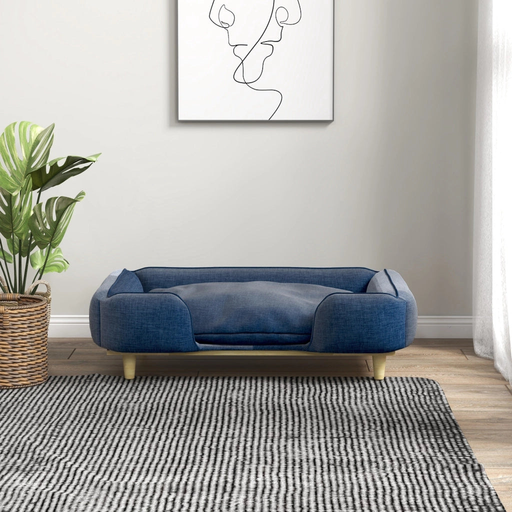 Divano per Cani Taglia Grande  fino 30 kg 96x66x24 cm con Cuscino Rimovibile Blu