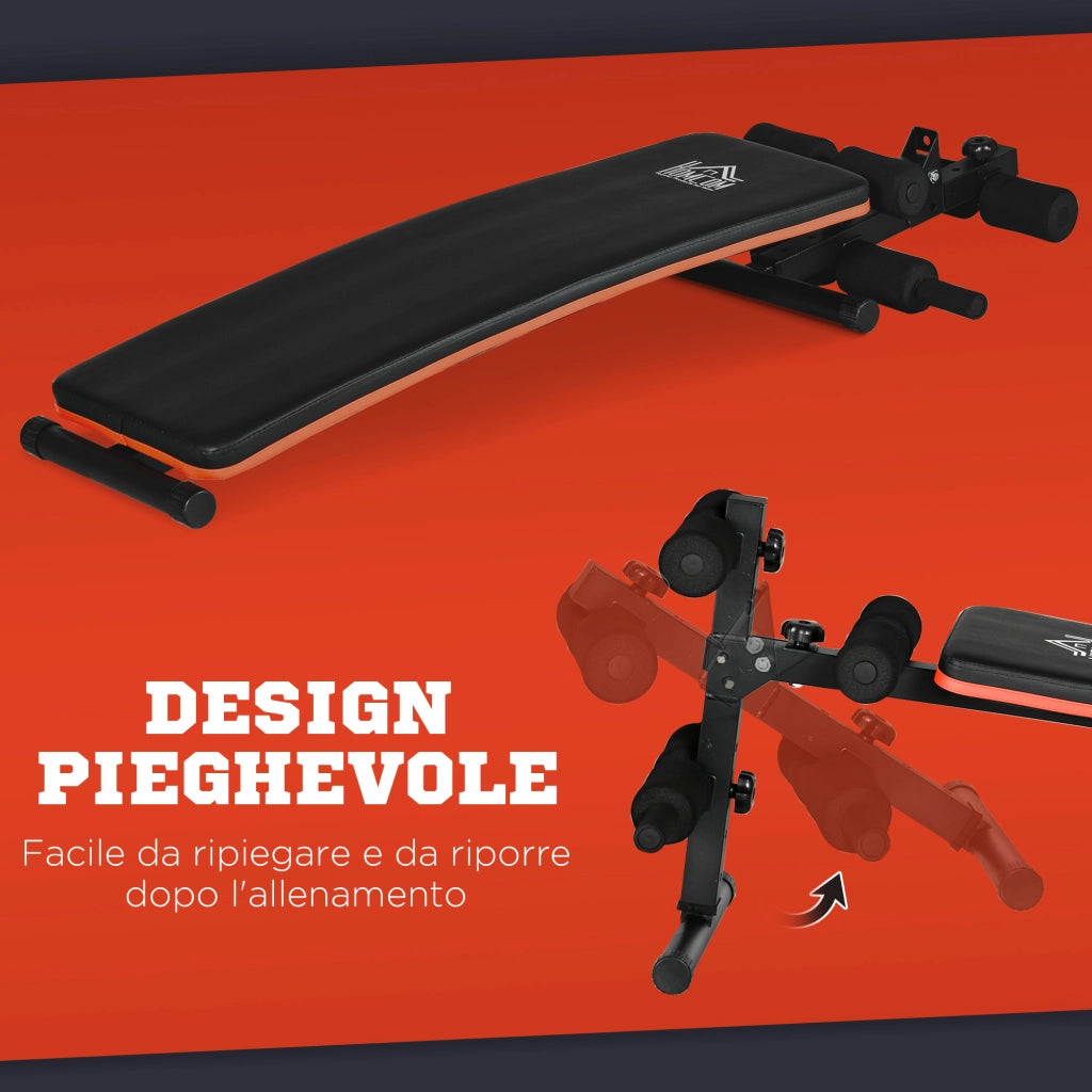 Panca per Addominali Pieghevole Regolabile ¨C zephmum ¨C Nero e Rosso 47x139x51-69cm