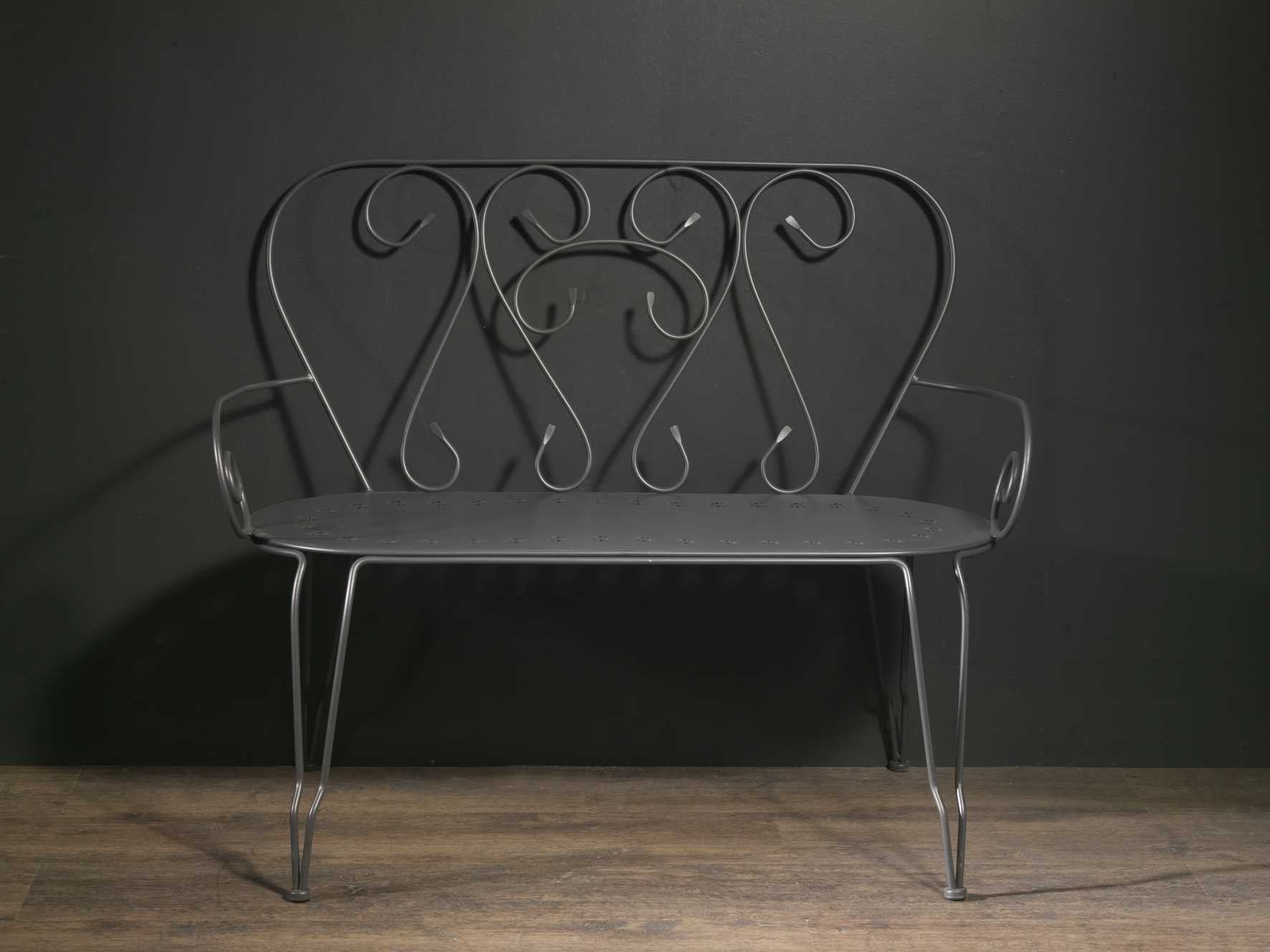 Panchina da Giardino 105x48xh88 cm in Metallo New Old Antracite