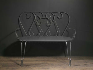 Panchina da Giardino 105x48xh88 cm in Metallo New Old Antracite