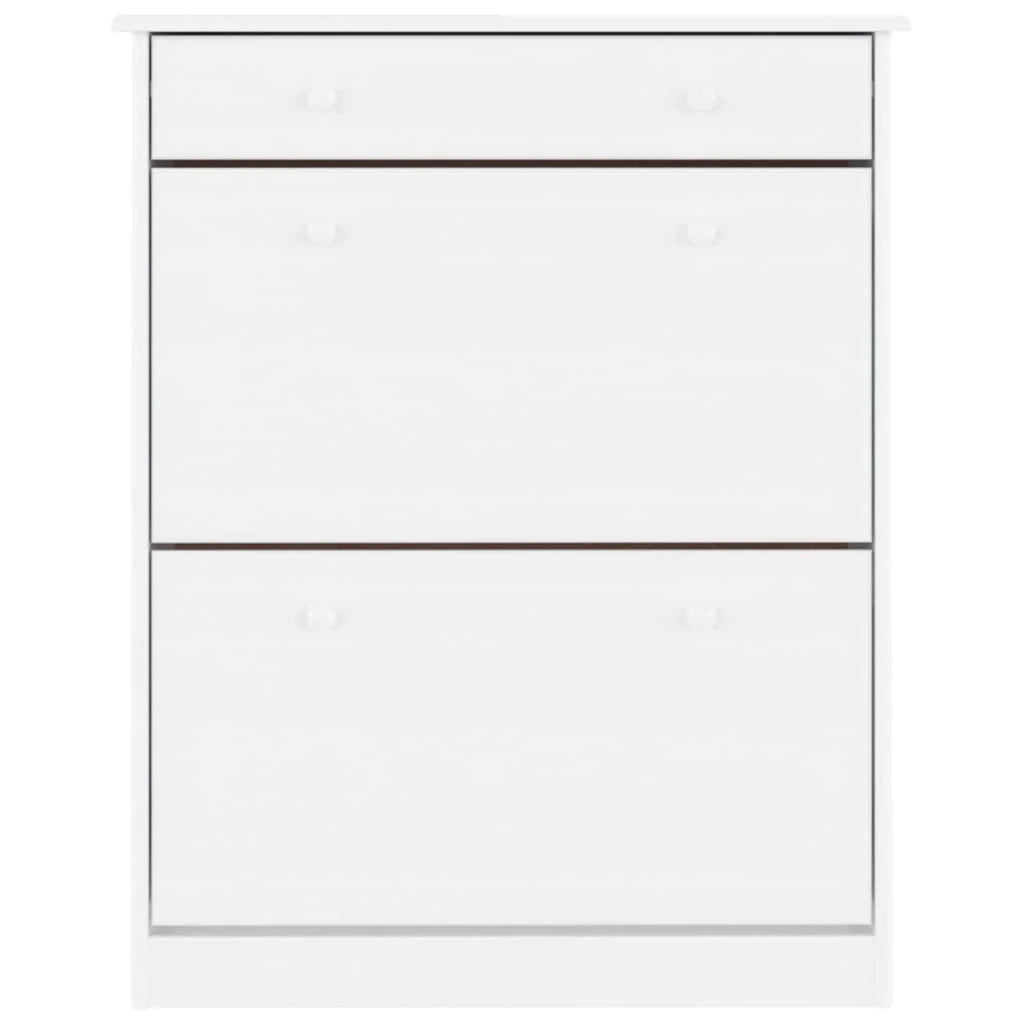 Scarpiera mobile contenitore per scarpe mobile per ingresso/corridoio/soggiorno ALTA 77 x 35 x 96 cm legno massello di pino bianco 02_0021400