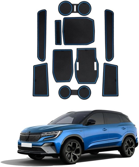 Accessori Origineali per Renault Austral E-Tech Hybrid (Trasmissione Automatica) 2022 2023 Set di Pannelli Antiscivolo in Gomma, Supporto Braccio e Pannelli Austral (Blu)