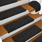 Tappetini per scale autoadesivi 5 pz 65x21x4 cm neri con bordo rettangolare 149726