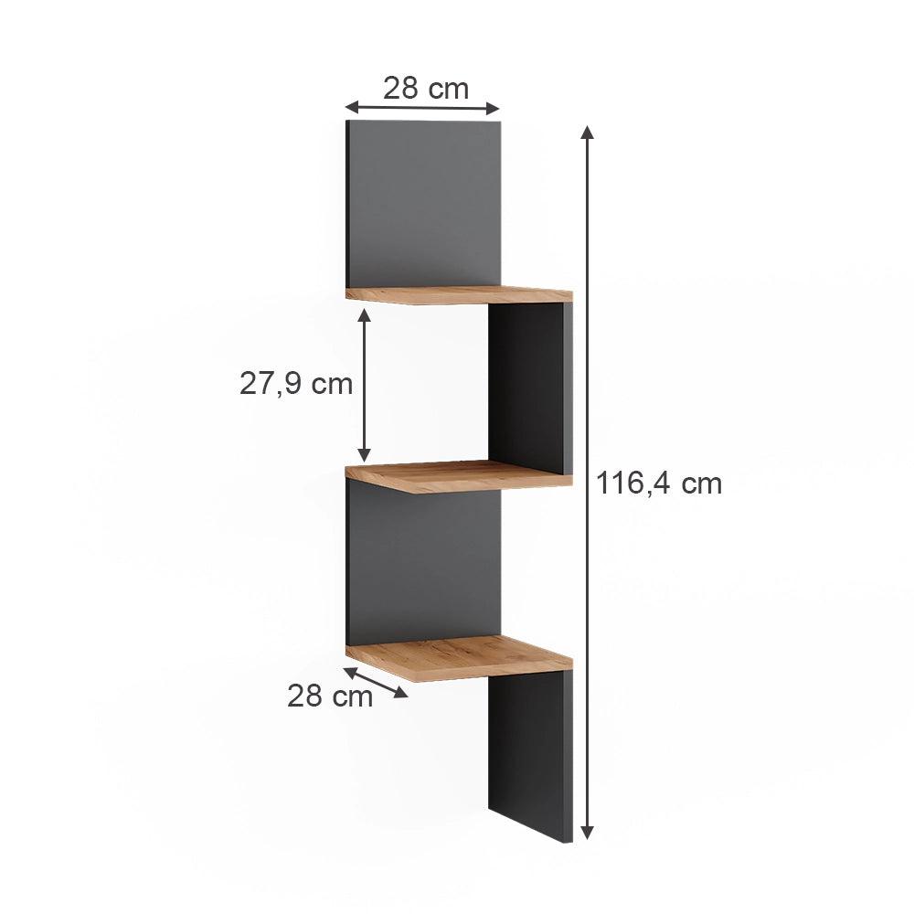 Scaffale ad angolo Paolo Antracite 28 x 116.4 cm Vicco