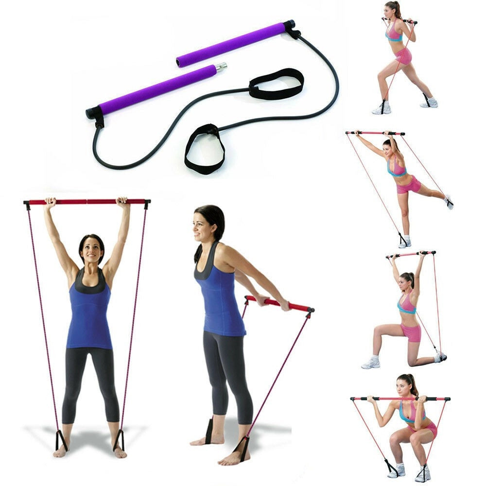Trade Shop - Attrezzo Elastico Long Esercizi Braccia Resistenza Pilates Corda Elastica -