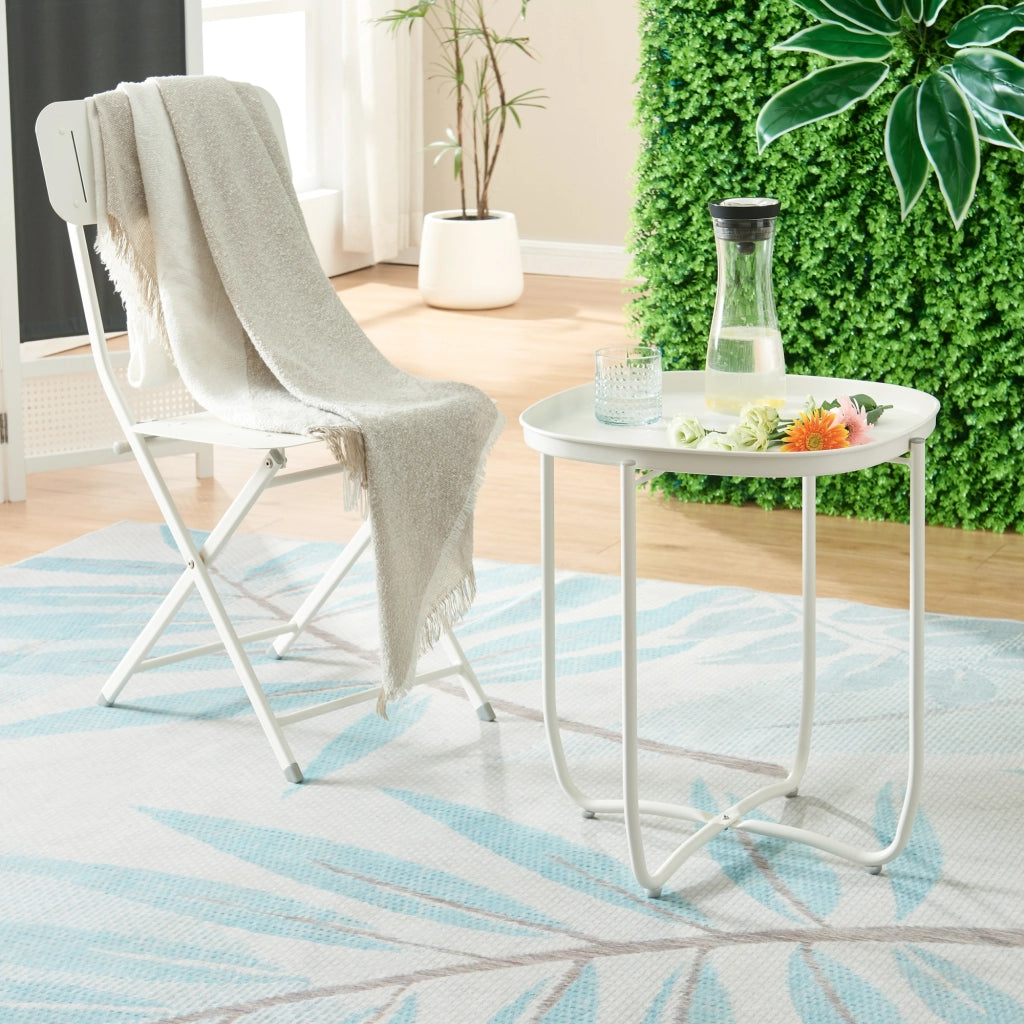 Tavolino Sandefjord con Vassoio Quadrato Rimovibile - Bianco [en.casa]