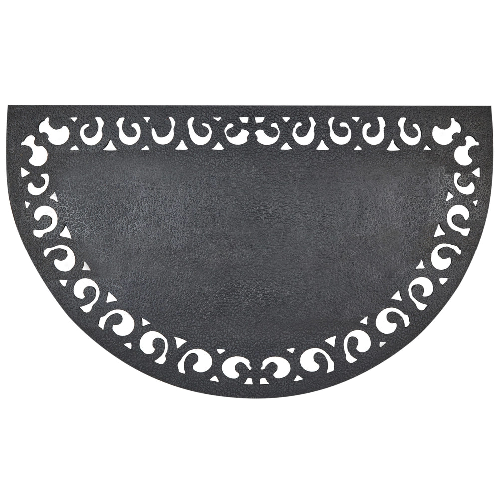 Zerbino in fibra di cocco naturale con fondo in PVC e gomma antiscivolo 45 x 75 cm, rotondo e moderno, per la decorazione di ambienti interni
