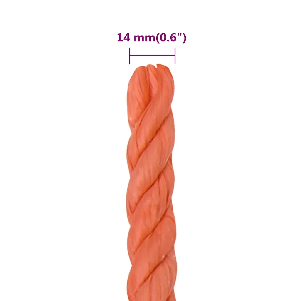 Corda da Lavoro Arancione 14 mm 50 m in Polipropilene cod mxl 47680