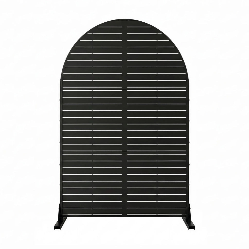 Pannello Divisorio Nodepp Paravento Arcuato in Acciaio 180 x 90 cm - Nero casa.pro