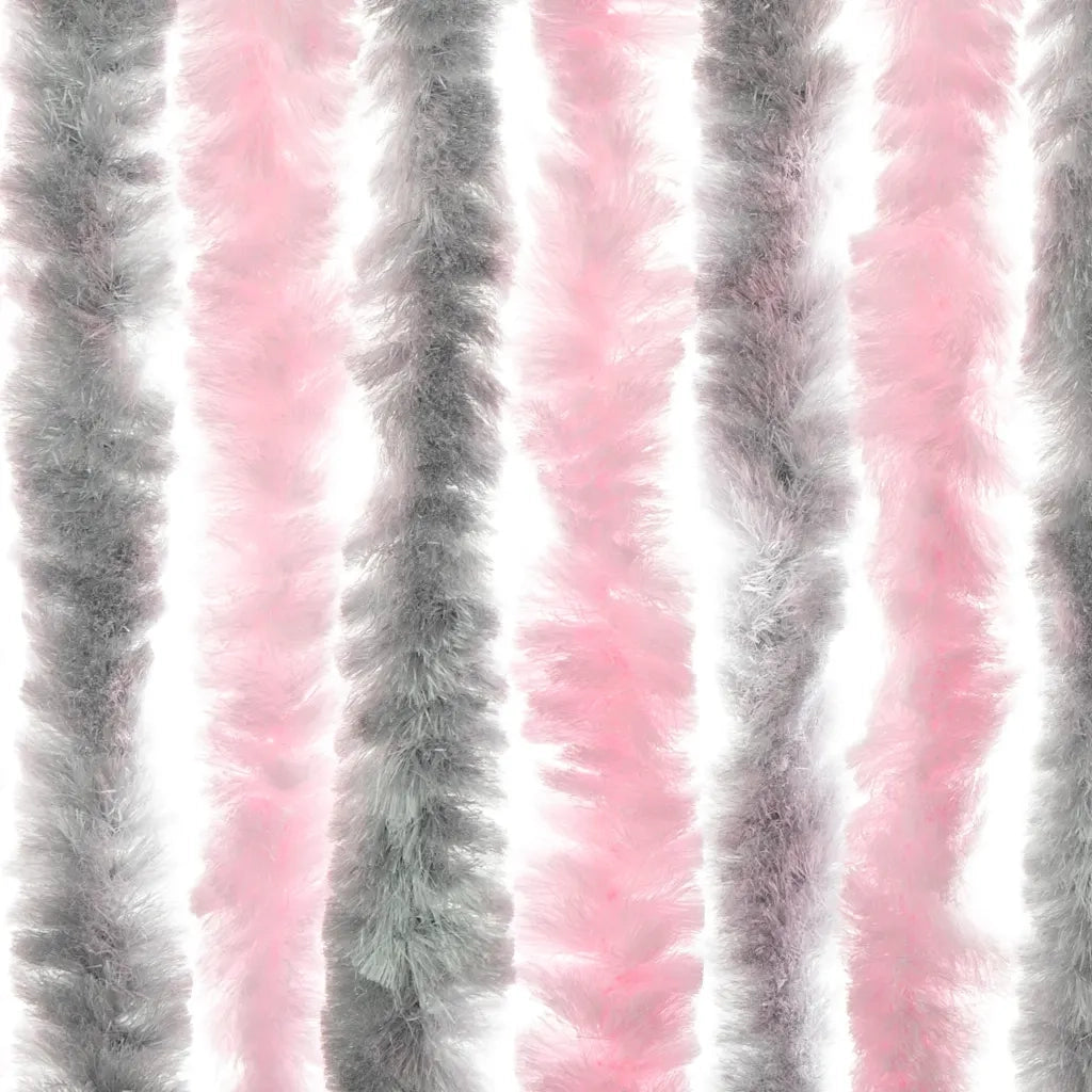 Tenda Antimosche Grigio Argento e Rosa 56x185 cm in Ciniglia CFW7368303