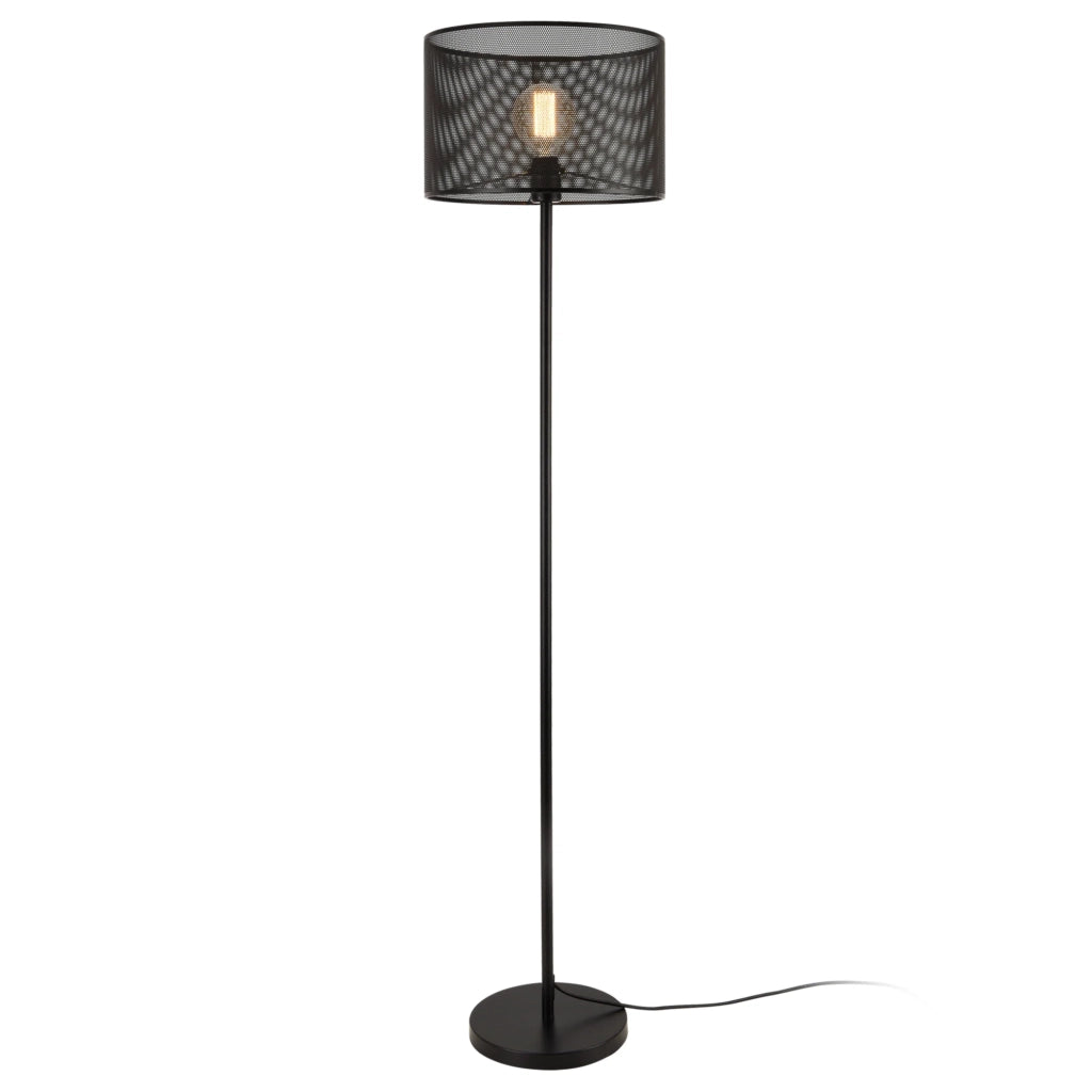 Lampada da terra in metallo nero attacco E27 153 cm 03_0002446