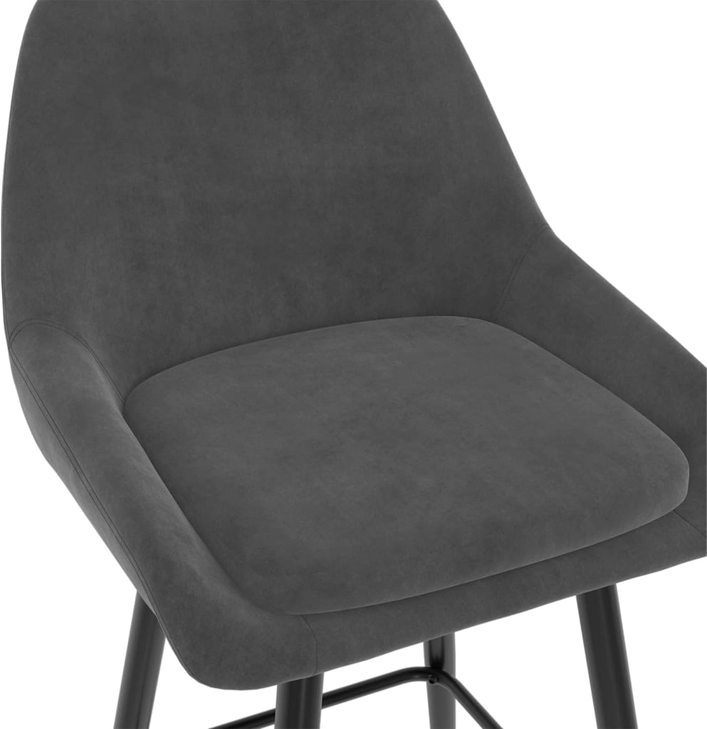 Set di 4 sgabelli da bar THALYA in velluto misto blu, grigio chiaro, grigio scuro, giallo