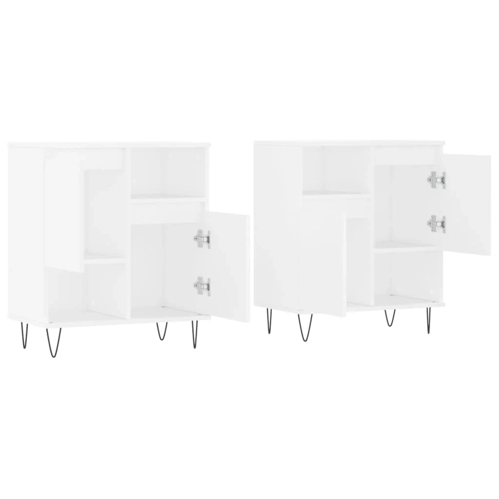 Buffet credenza cassettiera armadio mobile contenitore organizer per cucina soggiorno salotti set da 2 legno ingegnerizzato bianco 02_0036696