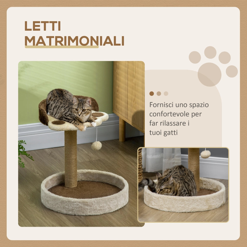 Lettino per Gatti con Tiragraffi e Pallina ¨C Minimal ¨C 41x41x44 cm