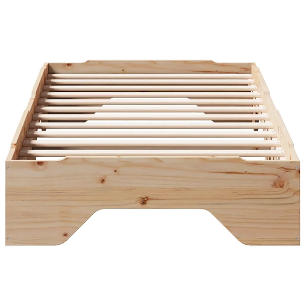 Giroletto senza Materasso Impilabile 90x190 cm Legno Massello 859208