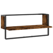 Mensola a parete | Scaffale a parete | Ripiano a parete con Asta Rovere Fumo 65x25x30 cm