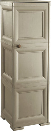 ARMADIO A COLONNA 40X43X125H CM MULTIUSO CON 3 MODULI, 3 TASCHE LATERALI E 1 ANTA LISCIA TAUPE