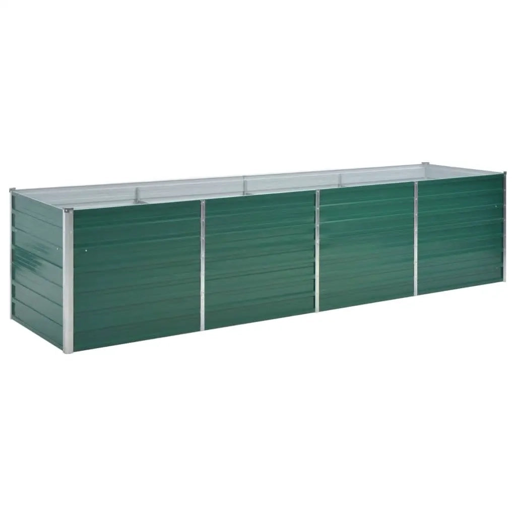 Letto Rialzato Giardino in Acciaio Zincato 320x80x77 cm Verde 44845