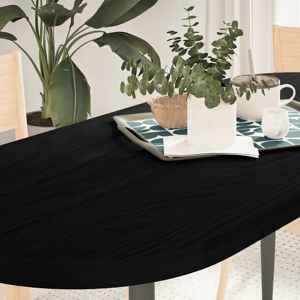 vidaXL Piano Tavolo Marrone Scuro 140x60x4 cm in Rovere Massello Ovale
