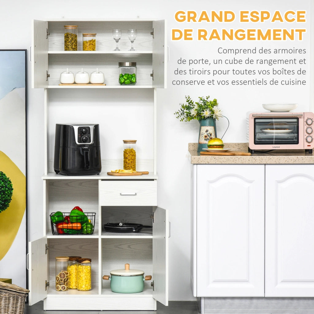 Armadio da cucina con ante e cassetto ¨C zephmum ¨C bianco 71x41x178 cm