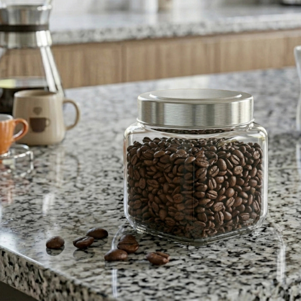 Contenitore per alimenti in vetro KADAX con coperchio, 500 ml, per prodotti sfusi.