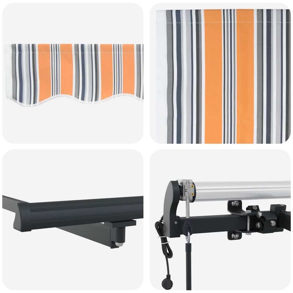 Tenda Retrattile Automatica a Righe Multicolore 500x350 cm