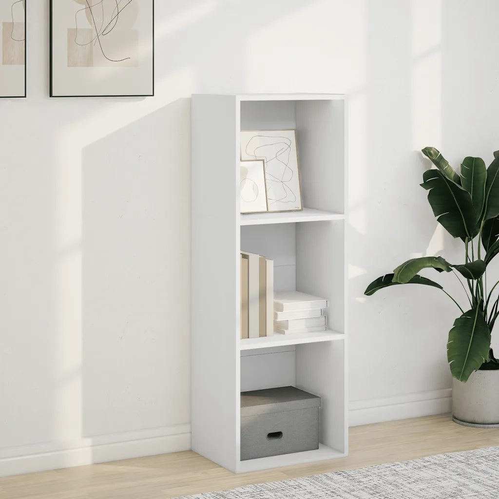 Libreria-Scaffale per Libri-Mobile di Stoccaggio Bianca 40x30x114 cm in Legno Multistrato