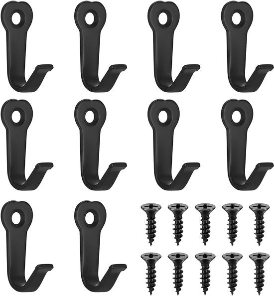 Hanger per muro per abbigliamento - Hanger per muro in acciaio inossidabile - 10 pezzi - Utilissimo per l'archiviazione di accessori - Adatto per camera da letto e