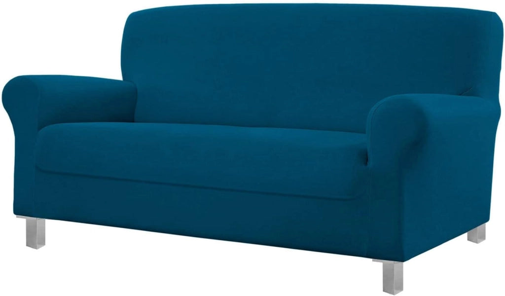 Copridivano Antimacchia 4 Posti Impermeabile Elasticizzato Fodera Salva Divano Blu