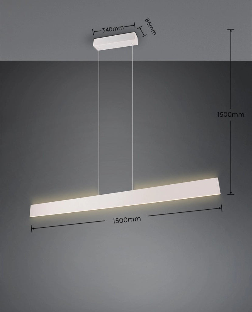 Lampada a sospensione Galway Trio grigia 150cm LED 35W CCT