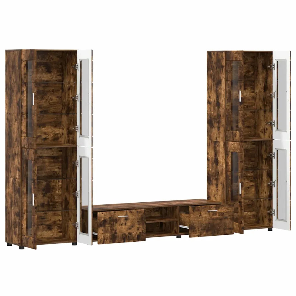 Set mobile TV FLORIN 3 pcs Rovere fumé Legno multistrato