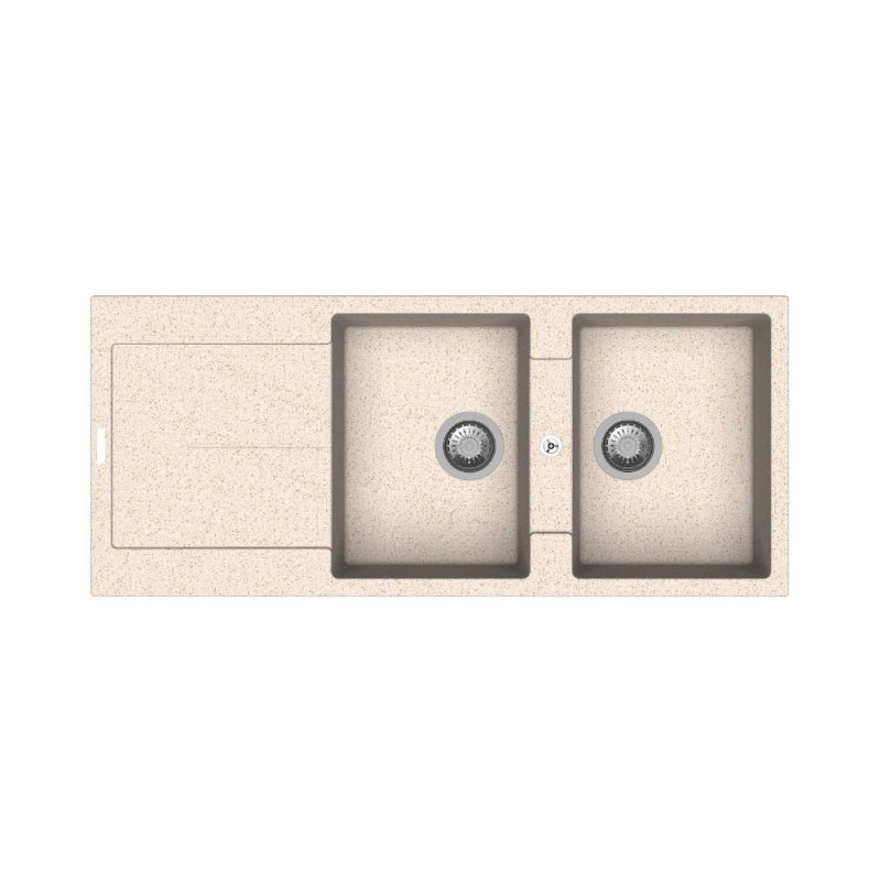 Enigma D200 lavello 2 vasche e gocciolatoio avena