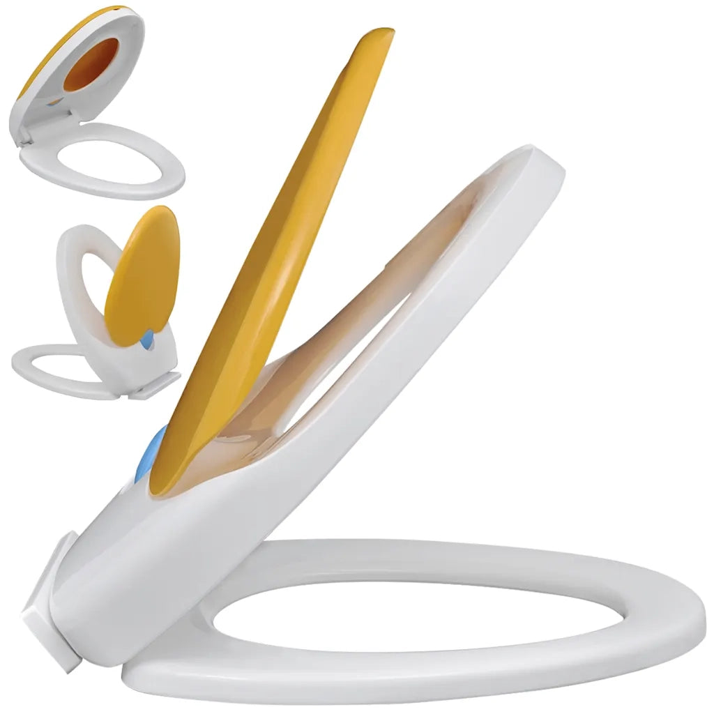 Copriwater Ammortizzato Bianco e Giallo per Adulti/Bambini CFW2747666