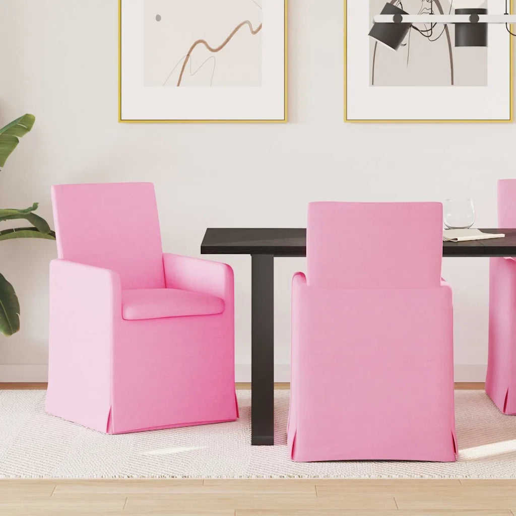 Sedie da pranzo 2 pcs Rosa 57 x 67 x 95 cm Tessuto 42017912